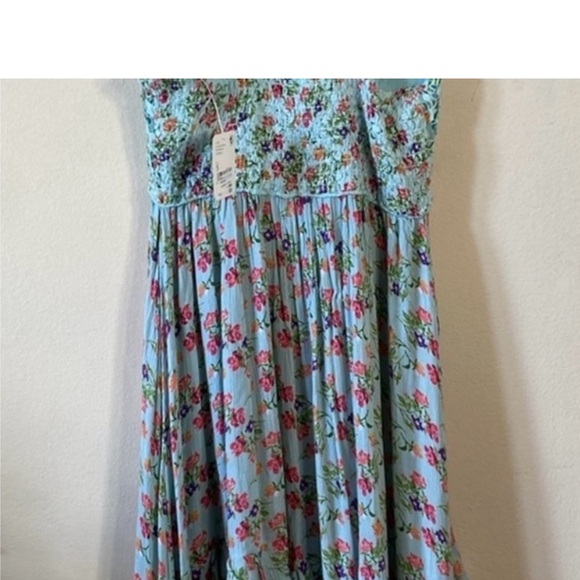 NWT Free People Adella Light blue Floral
Frilled Ruffled Lace Mini Dress Size:S - Picture 5 of 6